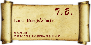 Tari Benjámin névjegykártya